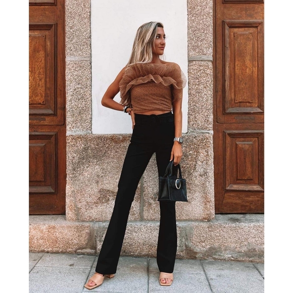 Zara tulle ruffle crop top - Picture 3 of 15